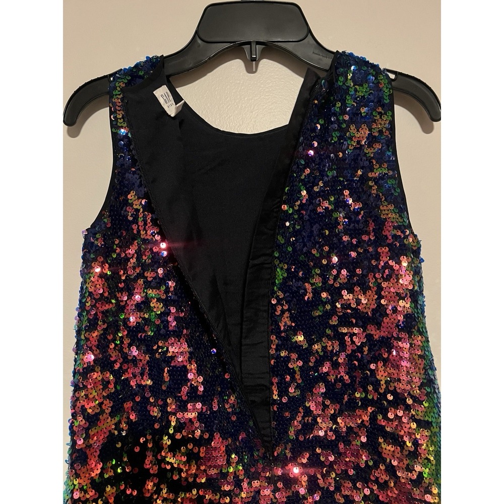 Gap Girls Rainbow Sequin Dress Size Medium Holiday Party Festive - Picture 8 of 8